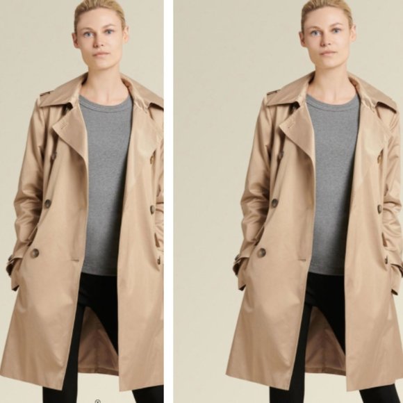 Donna Karan Women's Double-breasted Hooded Trench Coat - Picture 2 of 11